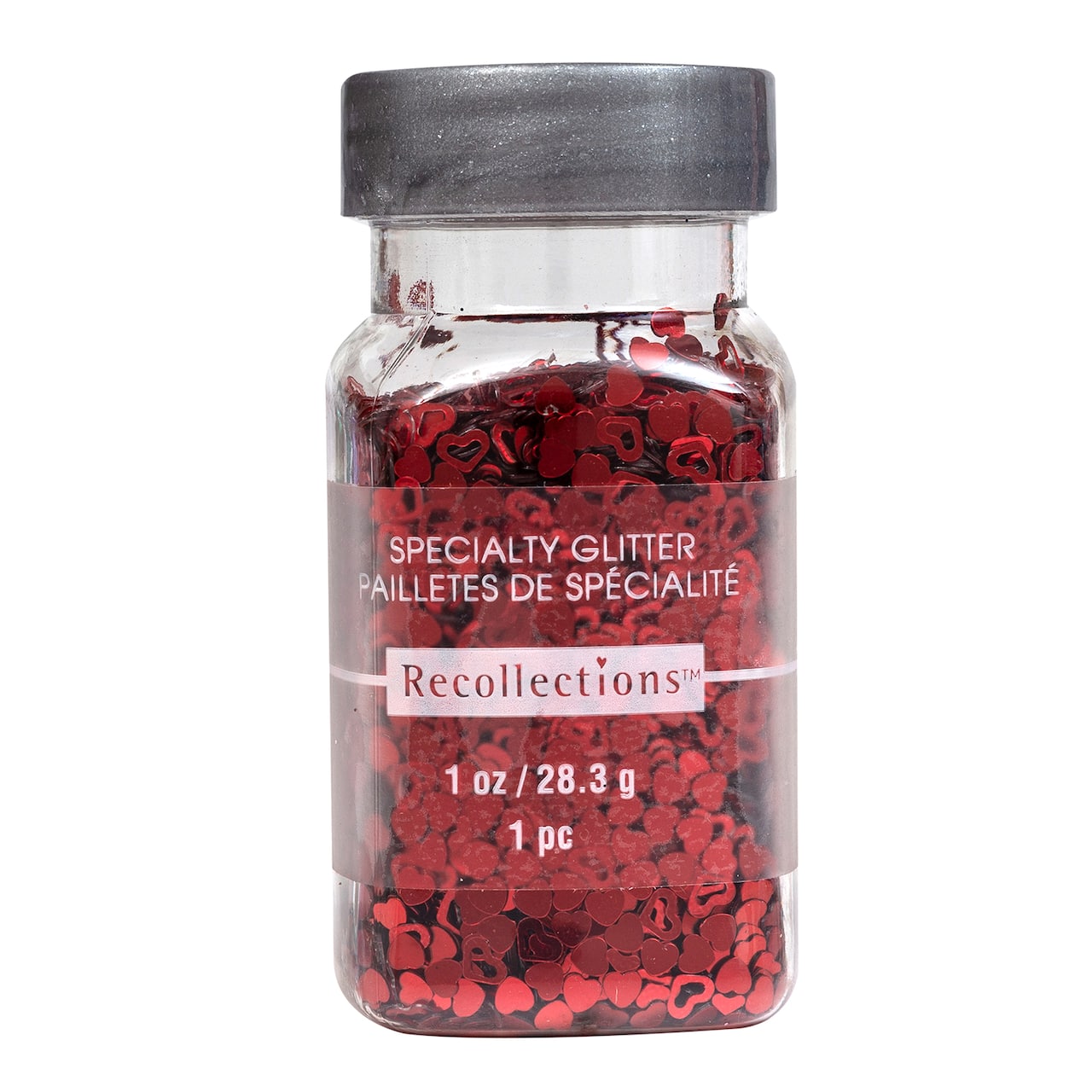 12 Pack: Red Open & Closed Heart Shaped Specialty Glitter by Recollections™